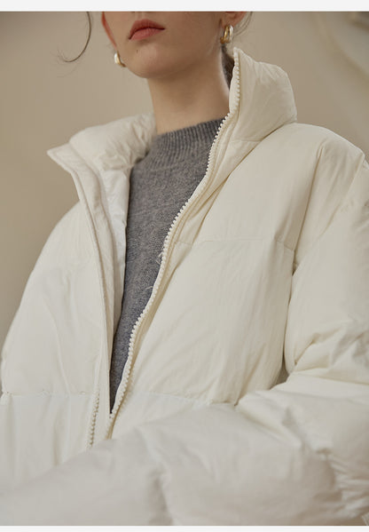 Zipper Snap on Half Turtleneck down Jacket Women Winter Warm Long Windproof Coat Three Dimensional Pocket Bread Coat - Iyanka