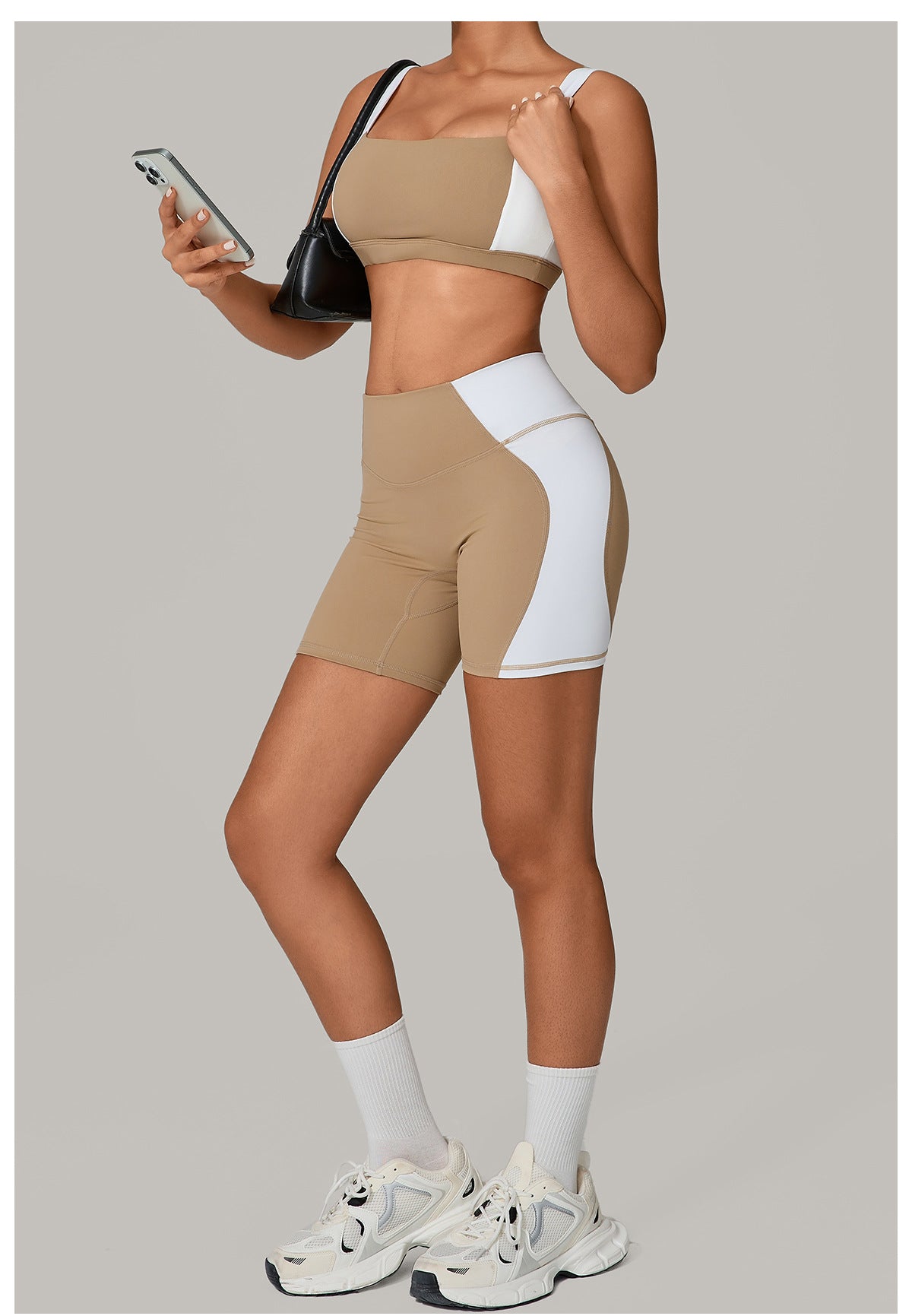 Autumn Sand Backless Yoga Clothes Color Matching Tight Quick Drying Fitness Clothes Medium Tenacity Sports - Iyanka
