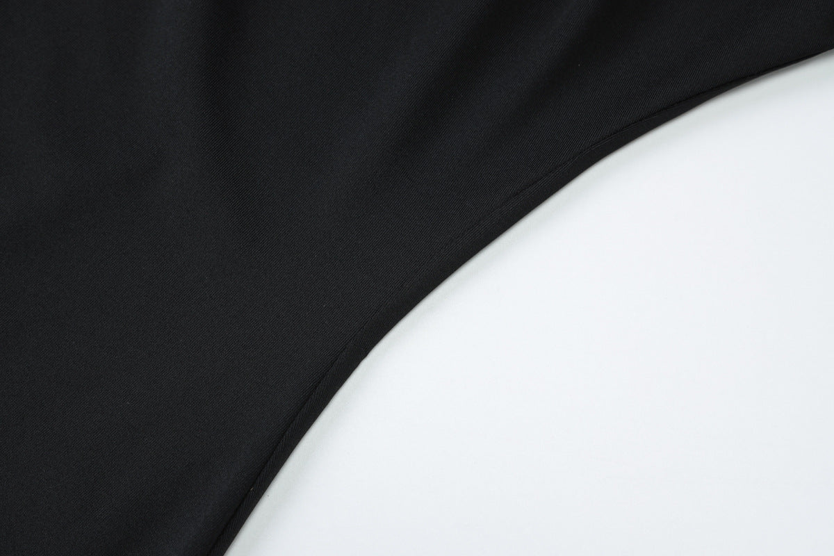Women Clothing Summer Solid Color Waist Tight Hollow Out Cutout out Tube Top Short Dress Sexy Sheath Dress Women