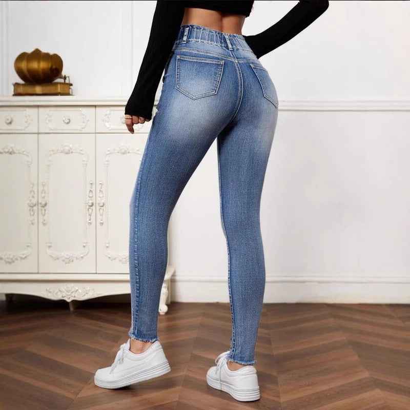 Women Clothing Jeans High Elastic Tight Jeans for Women