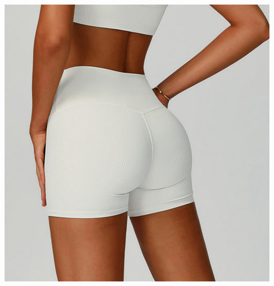 Threaded Tight Yoga Shorts High Waist Hip Lift High Intensity Sports Workout Clothes Outdoor Running Shorts - Iyanka