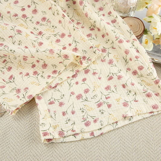Loose Comfortable Homewear Spring Pure Cotton Printed Long Sleeved Trousers Comfortable Pajamas Women - Iyanka