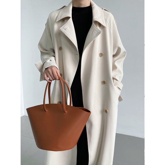 Main Promotion Autumn Draping British Loose Mid-Length over the Knee Trench Coat Female - Iyanka