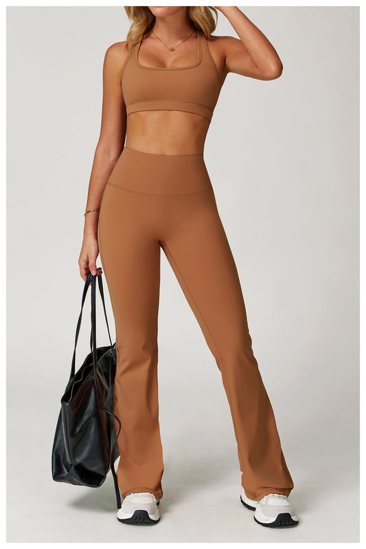Nude Feel Casual Flared Pants Wide Leg Slimming Bootcut Pants Outdoor Running Exercise Workout Pants - Iyanka