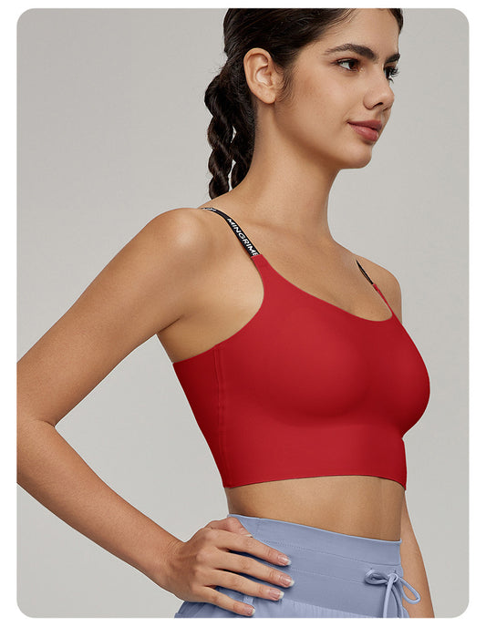 Medium Tenacity Sports Underwear Women One Piece Fixed Cup Yoga Bra Sports Running Workout Beauty Back Bra - Iyanka