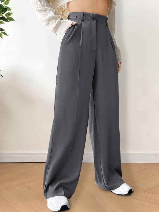 Office Professional High Waist Wide Leg Cigarette Pants