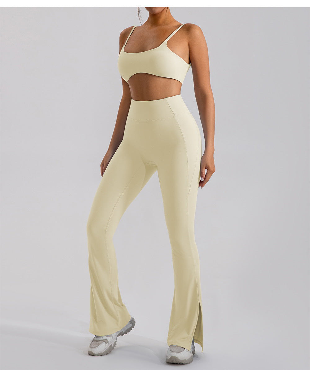 High Waist Skinny Outerwear Sweatpants Dance Nude Feel Hip Lifting Yoga Bell Bottom Pants Skinny Running Wide Leg Pants Women - Iyanka