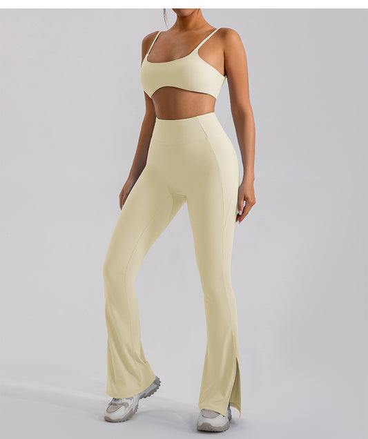 High Waist Skinny Outerwear Sweatpants Dance Nude Feel Hip Lifting Yoga Bell Bottom Pants Skinny Running Wide Leg Pants Women - Iyanka