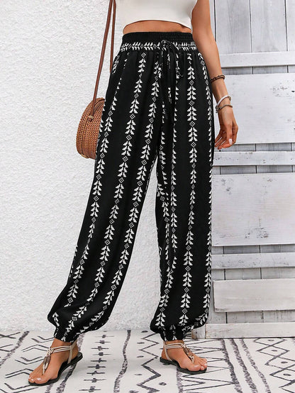 Women Clothing Spring Summer Mesh Wide Leg Knickerbockers Casual Pants - Iyanka
