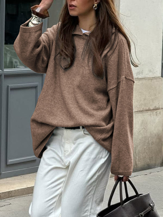 Casual Minimalist Long Sleeve Hooded Sweater Woolen - Iyanka