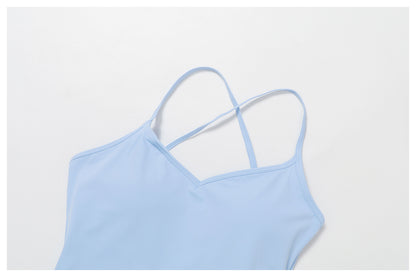Cross Back Tennis Dress Nude Feel Anti Exposure Exercise Dress Outdoor Casual Running Sports Dress - Iyanka