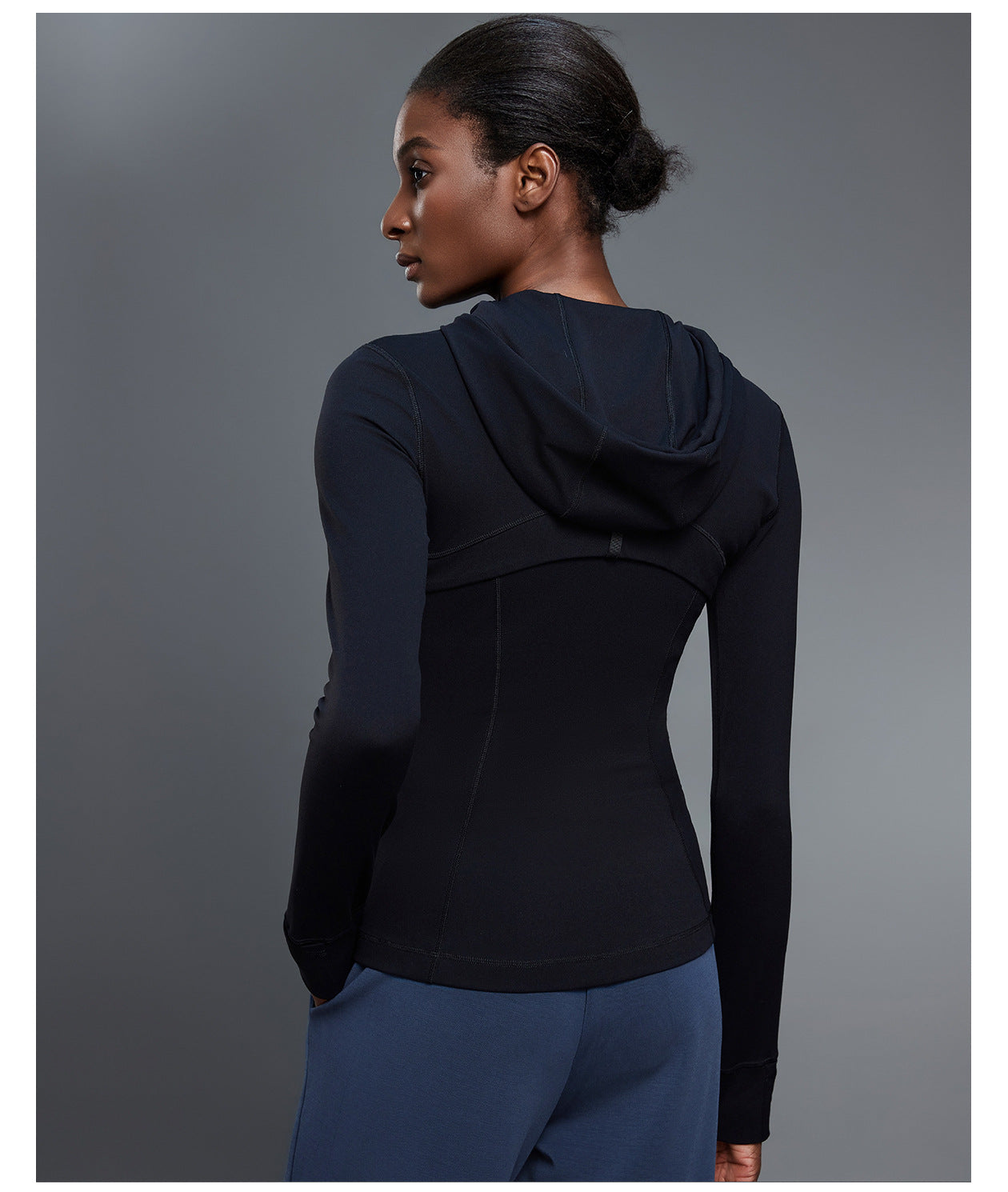 Yoga Jacket Women Slim Fit Slimming Hooded Cardigan Coat Running Sports Fitness Long Sleeved Upper Garment - Iyanka