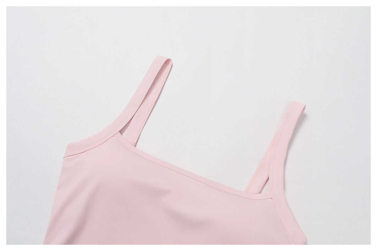 Double-Shoulder Strap Yoga Vest Nude Feel Beauty Back Slim Fit Sports Vest Outdoor Running Sports Workout Clothes - Iyanka