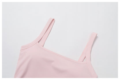 Double-Shoulder Strap Yoga Vest Nude Feel Beauty Back Slim Fit Sports Vest Outdoor Running Sports Workout Clothes - Iyanka