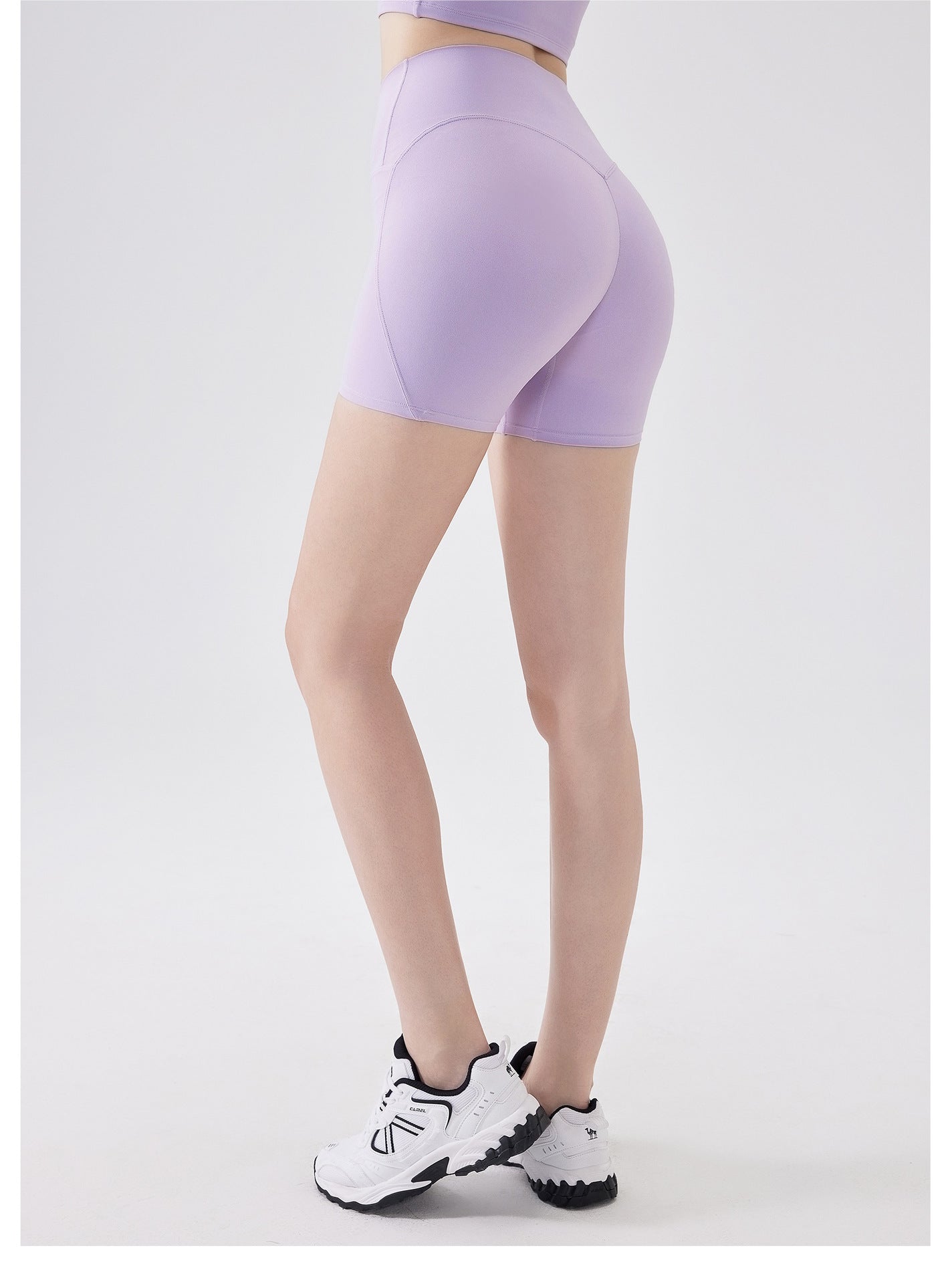 Nude Feel Three Points High Elastic Tight Bum Lift Shorts Women Yoga Workout Clothes Belly Contracting Exercise Running Training Pants - Iyanka