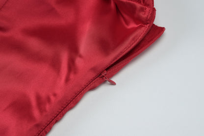 Summer Women Solid Color Graceful Satin Pleated Slim Tube Top Dress - Iyanka