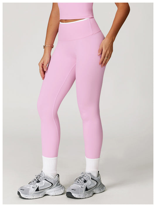 Nude Feel Yoga Pants High Waist Contrast Color Quick Drying Trousers Sports Running Fitness Sports Tights - Iyanka