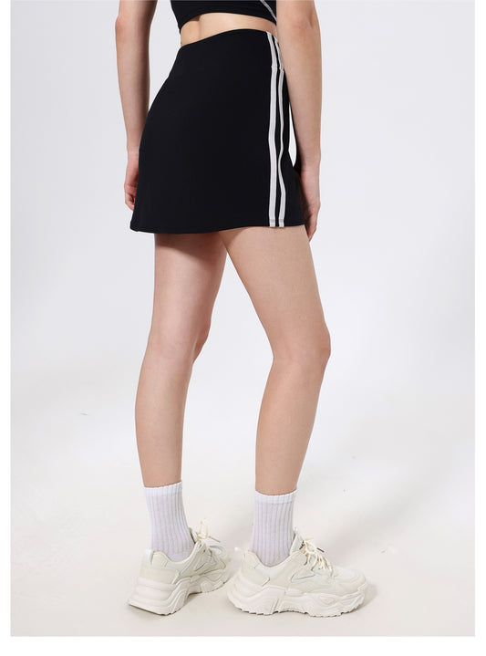 Contrast Color High Waist Running Sports Short Skirt Women Faux Two Piece Anti Exposure Badminton Tennis Skirt Fitness Pants Yoga Skirt - Iyanka