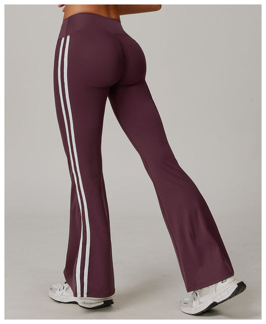 Nude Feel Sports Trousers Slightly Stretch Slimming Wide Leg Fitness Pants Quick Dry Casual Running Bell Bottom Pants - Iyanka