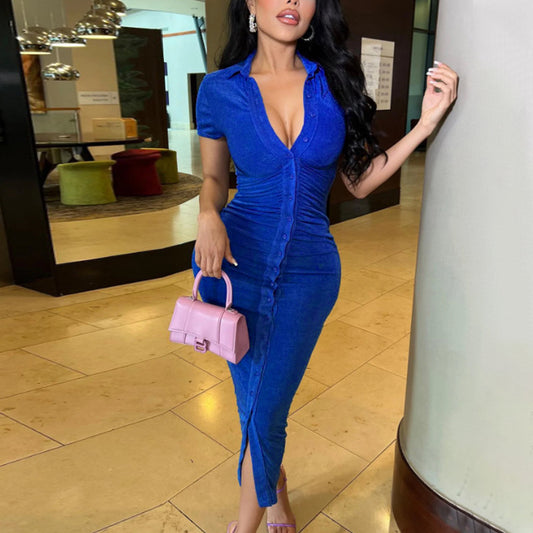 Women Clothes Dress International Station High End Solid Color