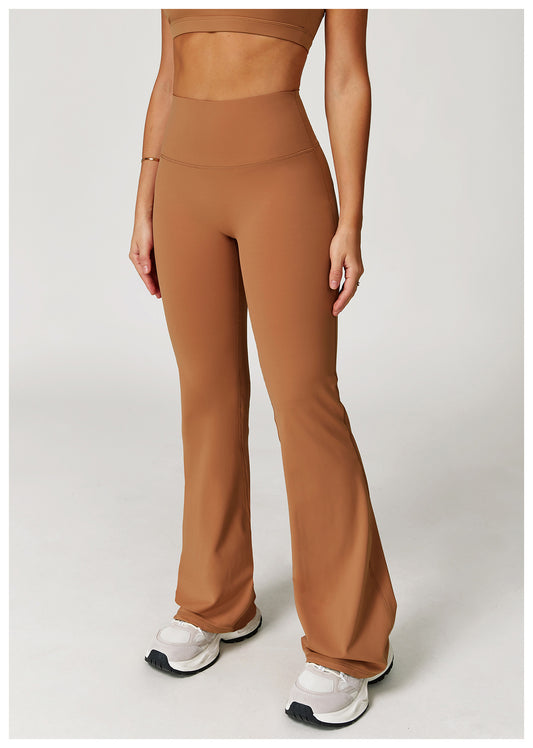 Nude Feel Casual Flared Pants Wide Leg Slimming Bootcut Pants Outdoor Running Exercise Workout Pants - Iyanka