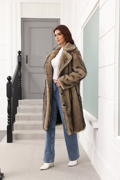 Long Women Clothing Faux Fur Coat Thickened Young Fur Coat Fashionable Jacket - Iyanka