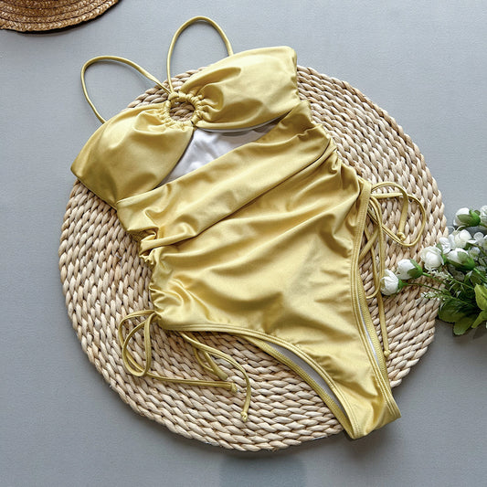 One Piece Swimsuit Women Sexy Bikini Ladies Hollow Out Cutout Swimwear Bikini - Iyanka