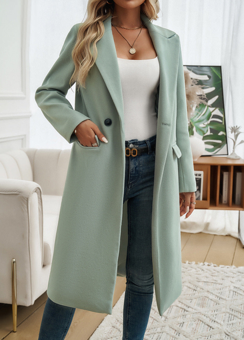 Autumn Winter Office Collared Cardigan Coat Women Clothing - Iyanka