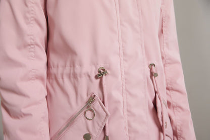 Parka Women Plus Size Mid-Length Fleece Lined Coat Women Warm with Fur Collar Loose Winter Coat Plus Size - Iyanka