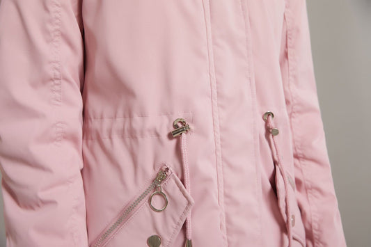 Parka Women Plus Size Mid-Length Fleece Lined Coat Women Warm with Fur Collar Loose Winter Coat Plus Size - Iyanka