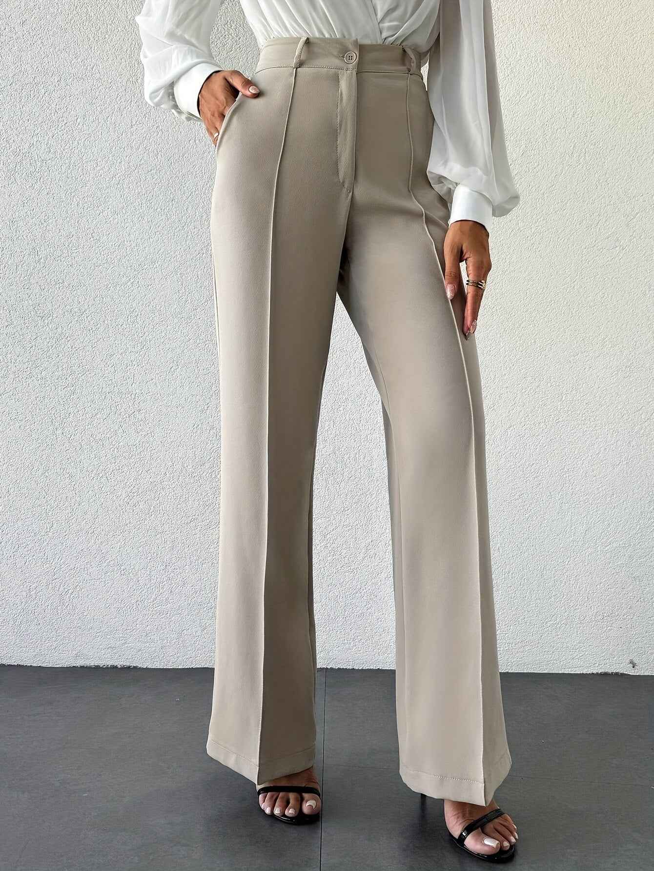 Women’s High Waist Slimming Straight Office Trousers