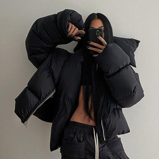 Women Wear Winter Thick Snap on Scarf Coat Warm Keeping Cotton Clothing Bread Coat - Iyanka