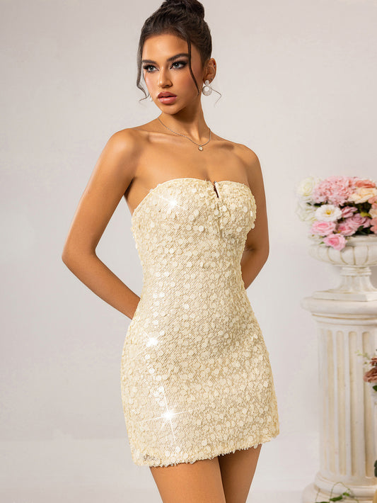 Women Clothing Party Dress Sexy Backless Sequin Dress - Iyanka