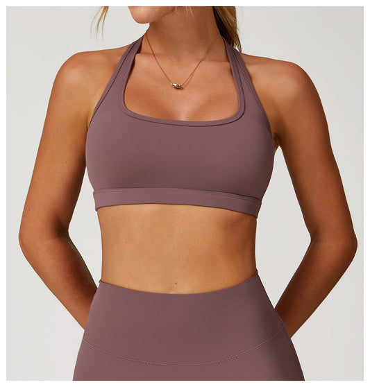 Nude Feel Beauty Back Yoga Bra Quick Drying Sports Underwear Running Shock Absorption Workout Bra - Iyanka
