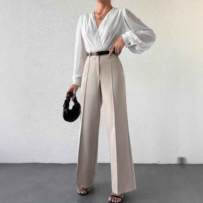 Women’s High Waist Slimming Straight Office Trousers