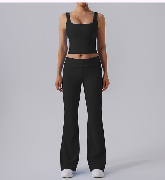 High Waist Tight Yoga Bell Bottom Pants Wide Leg Outerwear Bell-Bottom Pants Women Hip Lifting Casual Fitness Running Workout Pants - Iyanka