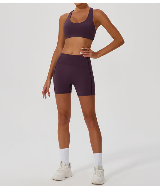 Cross Love Yoga Bra Women Sling with Chest Pad Outer Wear Workout Clothes Outdoor Sports Underwear - Iyanka