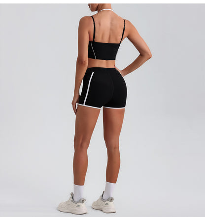 Women Yoga Shorts Pocket Nude Feel High Waist Tight Sports Pants Running Fitness Outer Shorts - Iyanka