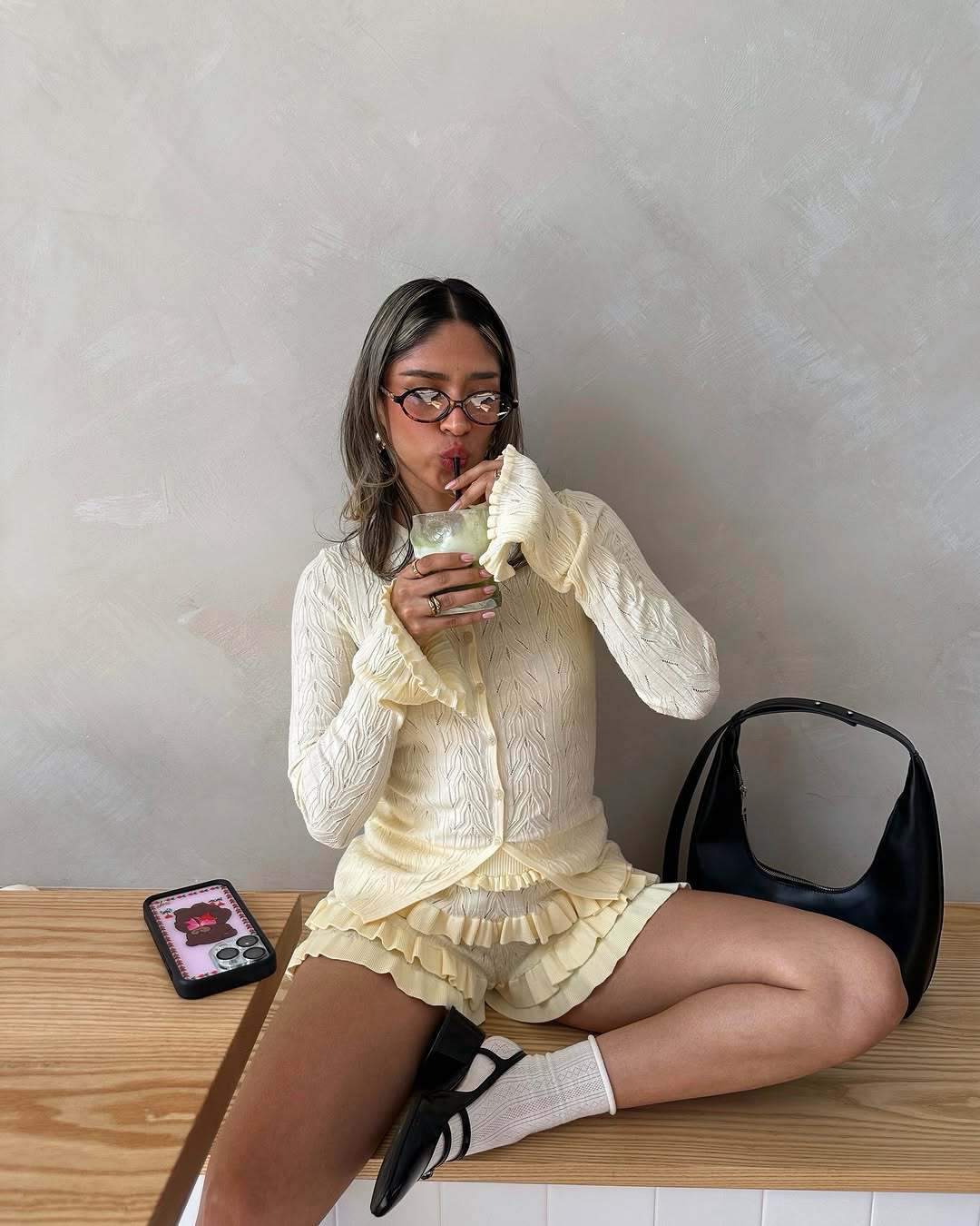 Spring Summer Sexy Knit Breathable Cardigan Shorts Two Piece Sets Women - Iyanka