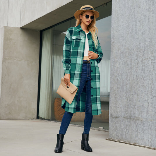 Women Clothing Mid Length Wind Coat Single Breasted Pocket Retro Coat for Women - Iyanka