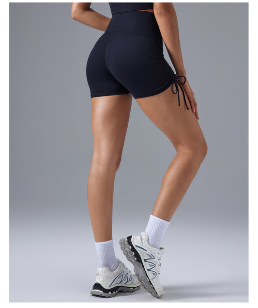 High Waist Tight Yoga Shorts Women No T Line Pleating Slimming Hip Workout Shorts Summer - Iyanka