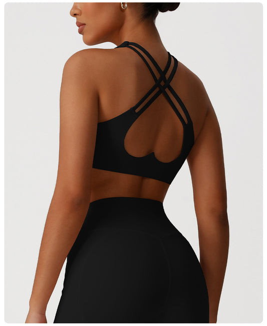 Cross Beauty Back Yoga Vest Push up Sports Underwear with Chest Pad High Strength All Match Workout Bra - Iyanka