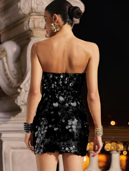 Women Clothing Nightclub Dress Sexy Backless Sequin Dress - Iyanka