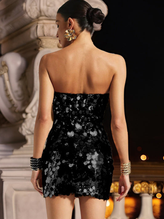 Women Clothing Nightclub Dress Sexy Backless Sequin Dress - Iyanka