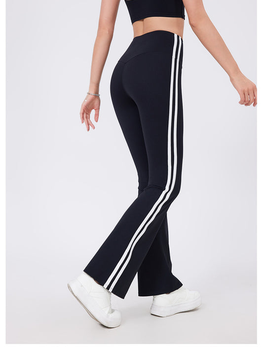 High Waist Yoga Pants Sexy Running Sports Peach Hip Raise Fitness Pants Nude Feel Stretch Flared Pants - Iyanka