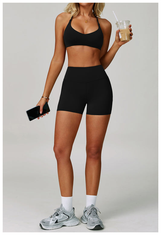 Cloud Sense High Waist Yoga Shorts Quick Dry Hip Raise Belly Wrap Shorts Outdoor Running Sports Fitness Shorts - Iyanka