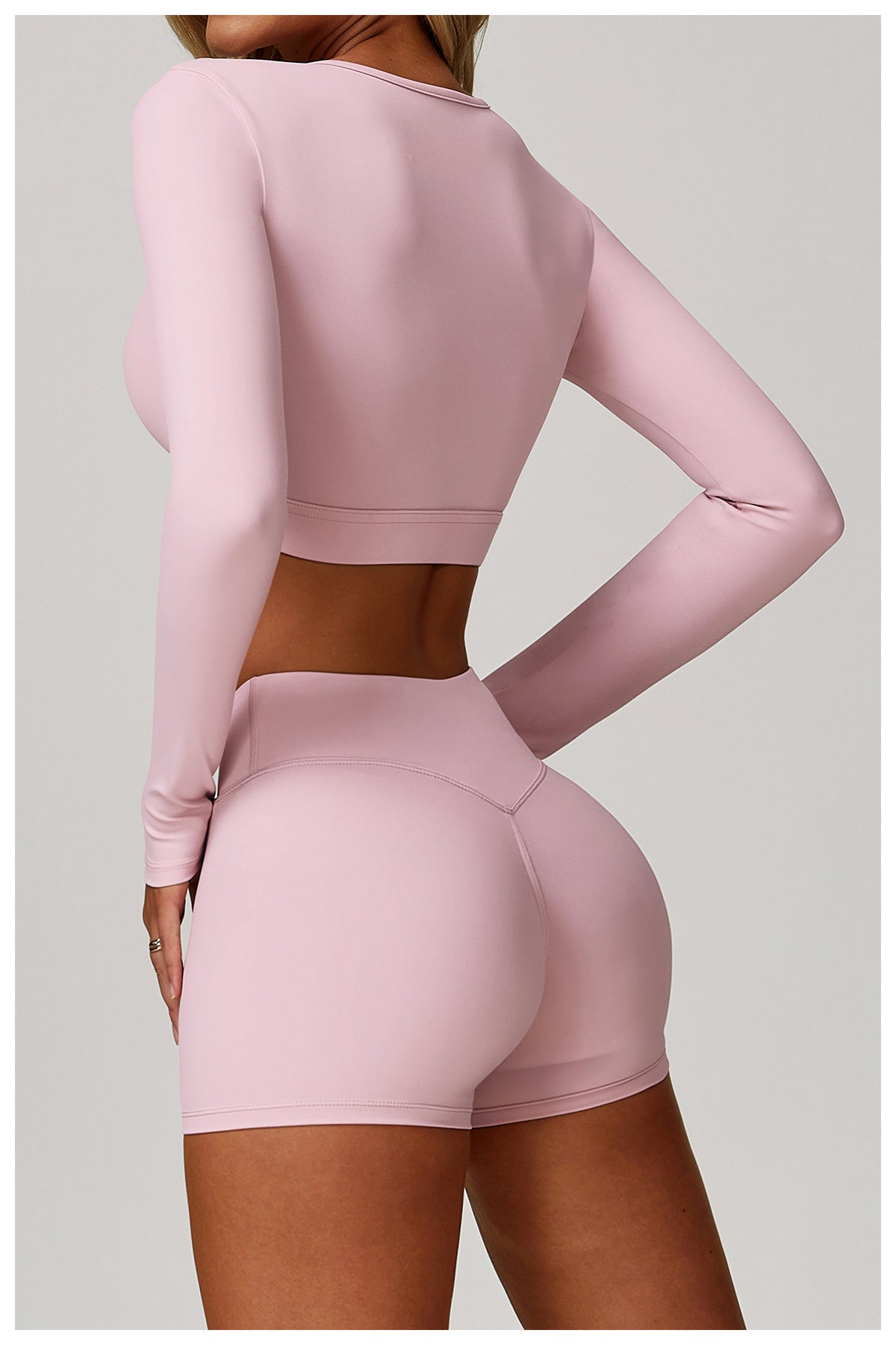 Nude Feel Tight Yoga Long Sleeve Shockproof Sports Hollow Out Cutout T shirt Running Workout Yoga Top - Iyanka