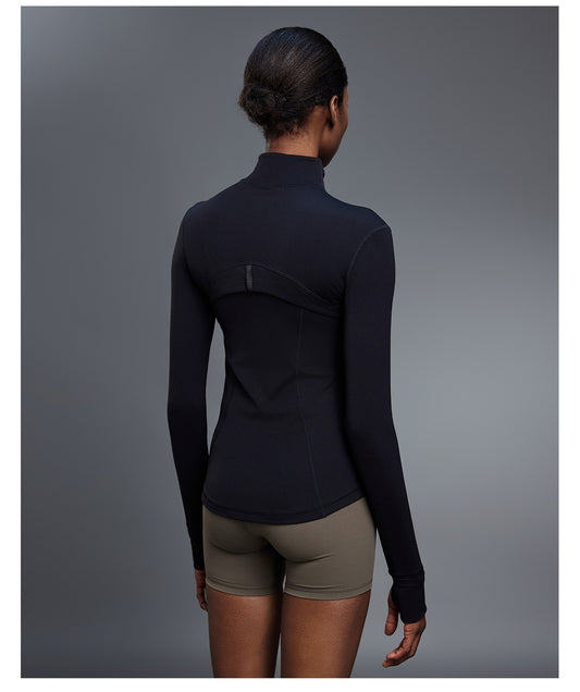 Stand Collar Zipper Yoga Clothes Coat Women Cardigan Running Sports Jacket Waist Tight Thin Fitness Clothes - Iyanka