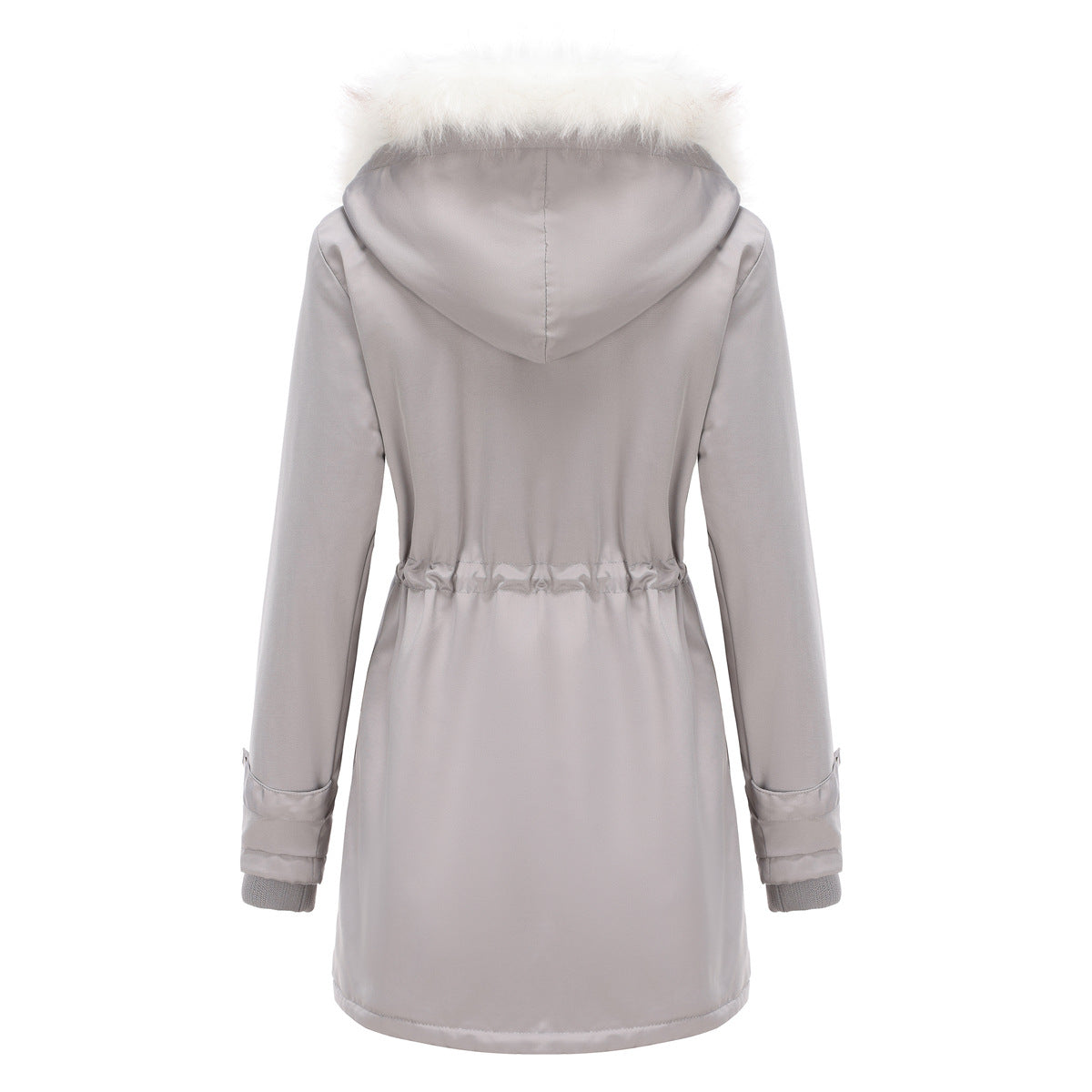 Autumn Winter Detachable Fur Collar Women Overcome Long Sleeve Hooded Cotton Padded Coat Fleece Coat Cotton Padded Coat Women - Iyanka