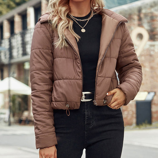 Women Clothing Casual Zipper Cotton Coat Jacket Hooded Coat Women - Iyanka